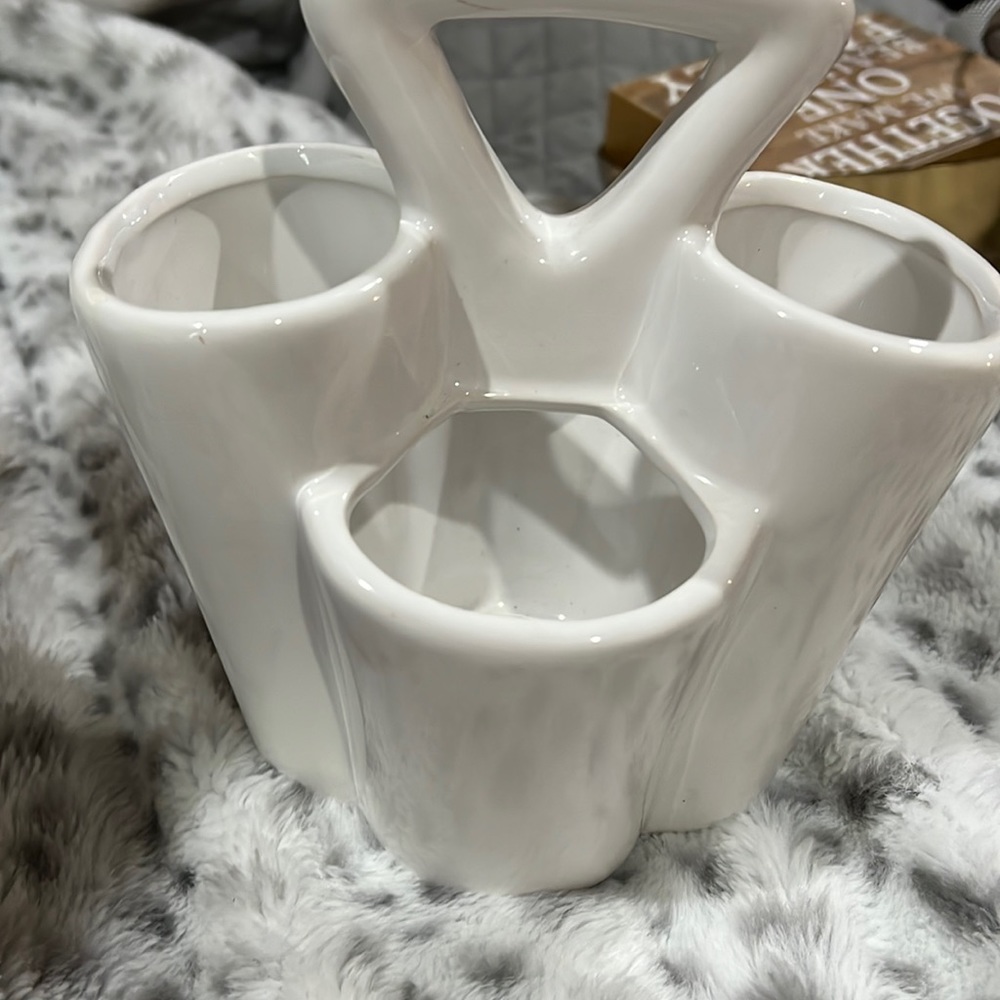 Glass Silverware Holder
